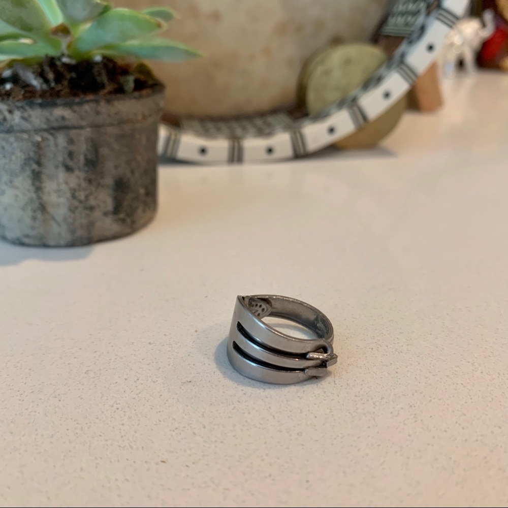 Vintage Silver Fork Ring Size 6